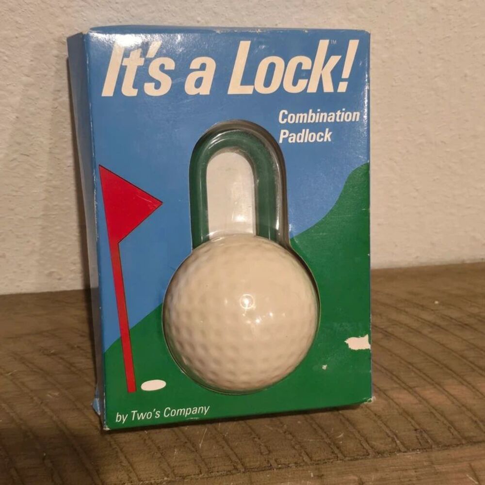 Vintage Two’s Company Golf Ball Combination Padlock It’s a Lock Novelty Golf Loc